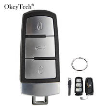 Okeytech, capa de chave remota para carro, 3 botões, para v w passat b6 3c b7 magotan cc, capa de substituição sem chave 2024 - compre barato