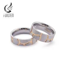 Fongten Irregular Pattern Promise Lover Ring for Men and Women Stainless Steel Vintage Wedding Bands Rings 2024 - buy cheap