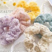 Girl Lace Embroidered Daisy Ribbon Large Intestine Hair Band Loop Hair Rope Highly Elastic Hair Accessories Ponytail Holder 2024 - buy cheap