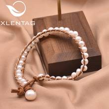 XlentAg Original Natural Fresh Water Pearl Leather Bracelet Ethnic Bracelet For Women Accessories Wedding Fine Jewellry GB0155 2024 - buy cheap