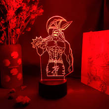 Anime The Seven Deadly Sins Escanor Figurine 3D Illusion Night Lamp Otaku Room Desk Decoration LED Color Changing Novelty Light 2024 - buy cheap