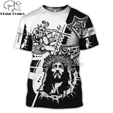 Camiseta con estampado 3d de PLstar Cosmos, camiseta de manga corta con estampado Harajuku masónico de Jesús, creador de la manera, camisetas divertidas de verano y otoño, streetwear-1 2024 - compra barato