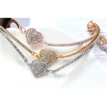 Pulsera de cristal con forma de corazón para mujer, brazalete de alta calidad, joyería para fiesta de boda, regalo 2024 - compra barato