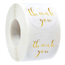 Paper Round Thank You Stickers With Heart 1inch 50-500pcs Gold Foil Label Stickers Gift Packaging Seals Kraft Stationery Sticker 2024 - buy cheap