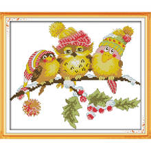 Everlasting Love The Owl With Friends Chinese Cross Stitch Kits Ecological Cotton Printed  11 14CT DIY Gift Christmas Decoration 2024 - buy cheap