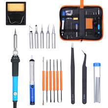 Electric Soldering Iron Kit 60W Adjustable Temperature Welding Tool with 5 Piece Solder Iron Tips Portable PU Carry Bag EU Plug 2024 - buy cheap