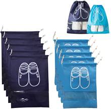 Bolsas de zapatos de viaje, bolso portátil impermeable para armario, a prueba de polvo, con cordón, bolsas de almacenamiento transparentes para zapatos, 10 unids/paquete 2024 - compra barato