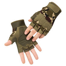 Тактические перчатки без пальцев военные Мультикам камуфляжные уличные противоскользящие CS боевые стрельбы Пейнтбол страйкбол армейские охотничьи перчатки 2024 - купить недорого