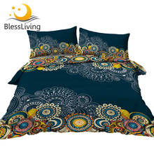 BlessLiving-Juego de ropa de cama de Mandala, funda de cama de flores bohemias, Textiles Retro florales amarillos para el hogar, colchas coloridas bohemias, envío directo 2024 - compra barato
