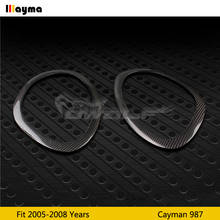 Sport style Carbon fiber headlights covers For Porsche Cayman 987 2005 - 2008 Cayman S front lamp decorative eyebrow sticker 2pc 2024 - buy cheap
