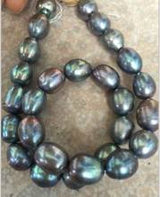 AAA 10-11mm natural tahitian black pearl necklace 18 " 925silver 2024 - buy cheap