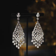 CZ Bridal Drop Earrings Leaf Style Water Drop Dangle Earring New Fashion Jewelry for Women Gift Wedding Ear Ornament 2024 - купить недорого