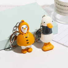Cute Raincoat duck Boy Girl Keychain Kawaii Women Car Key Chains Purse Pendant Bag Charm Key Rings Holders Lovers Gift wholesale 2024 - buy cheap
