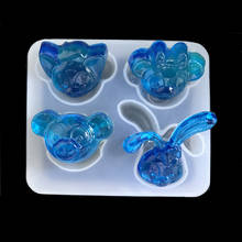 Aouke-Molde de oso epoxi transparente, bricolaje, molde con conejo, decoración 2024 - compra barato