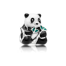 Frete grátis authentic 925 sterling silver panda urso charme caber pulseira pandora original para as mulheres diy jóias s925 contas 2024 - compre barato