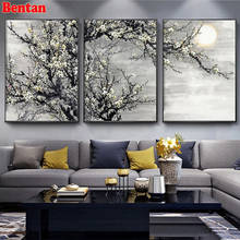 5d diy diamond painting 3 Pcs Chinese Style Plum Blossom Flowers diamond embroidery full square round drill mosaic Multi-picture 2024 - buy cheap