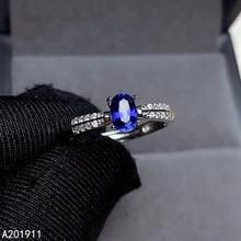 KJJEAXCMY ювелирное изделие из натурального сапфира, серебряное кольцо с натуральным сапфиром, для мужчин и женщин, популярное тестовое кольцо 2024 - купить недорого