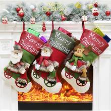 1 шт., рождественские чулки, носки с подвеской в виде рождественской елки, Санта-Клауса, мешок конфет, подарок для детей на новый год, Рождественский орнамент, Прямая поставка 2024 - купить недорого