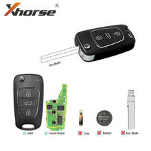 Xhorse XNHY02EN-llave remota Universal inalámbrica para HYUNDAI, mando a distancia de 3 botones para llave VVDI, 10 unids/lote 2024 - compra barato