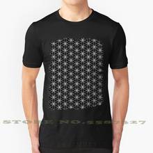 Camiseta blanca y negra con estampado de flor de la vida para hombre y mujer, cubierta de patrón de flor, Mandala, Geometría Sagrada, meditación, espíritu 2024 - compra barato