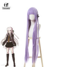 Rolecos jogo danganronpa cosplay cabelo kirigiri kyouko mulheres cosplay cabelo dangan ronpa longo resistente ao calor perucas sintéticas 2024 - compre barato