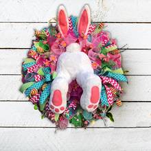 Easter Decoration Garland Wreaths DIY Garland Easter Thief Bunny Butt With Ears Cartoon Home Door Wall Hanging Ornaments J60 2024 - buy cheap