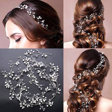 Romantic Western Wedding Jewelry Headdress For Bride Handmade Wedding Hair Accessories Crown Floral Crystal Pearl Hair Ornaments 2024 - buy cheap