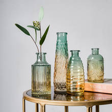 Стеклянная ваза для цветочных композиций, нордическое украшение, домашние аксессуары для гостиной, террариума, комнатное украшение, эстетическая ваза для цветов 2024 - купить недорого