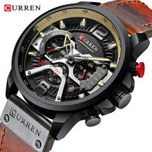Wristwatch Mens CURREN 2019 Top Brand Luxury Sports Watch Men Fashion Leather Watches with Calendar for Men Black Male Clock 2024 - buy cheap