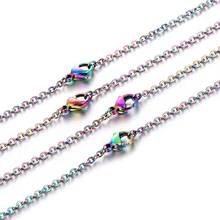 Colorful Necklace for Women Stainless Steel Wholesale Bulk Chian Necklace Fashion Simple Long Chain Necklace Jewelry on The Neck 2024 - buy cheap