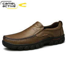 Camel ativo novo couro genuíno sapatos masculinos nova moda definir pé macio leve respirável sapatos casuais homens mocassins 2024 - compre barato