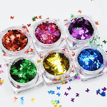 1Bottle Nail Glitter Sequins Butterfly DIY Slice Tips Colorful Nail Art Decorations Laser Glitter Holo Nail Flake Thin Paillette 2024 - buy cheap