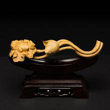 Lotus Pond Frog Ruyi-Boxwood, tallado creativo de madera Real, Feng Shui, artes y artesanías, artículos de decoración para el hogar 2024 - compra barato