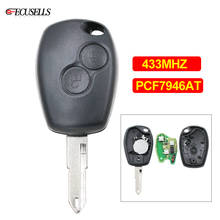Full Complete 2 Button Remote Smart Car Key 433MHz PCF7946AT Chip NE73 Uncut Blade for Renault Modus Master Kangoo Duster Clio 2024 - buy cheap