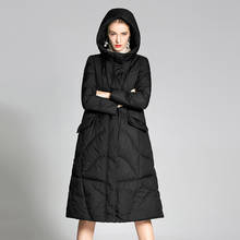 Jacket Down Women's 2020 Korean Thick White Duck Down Jacket Hooded Women Winter Coats Long Warm Casual Outwear 9002 2024 - buy cheap