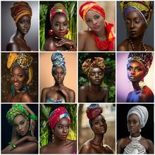 AZQSD 5D DIY Diamond Embroidery African Woman Mosaic Handmade Gift Diamond Painting Portrait Needlework Home Decoration 2024 - buy cheap