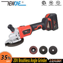 NEWONE 20V Brushless 4000mAh Lithium-Ion cordless Angle Grinder With Paddle Switch Cordless Polisher grinding cutting power tool 2024 - buy cheap
