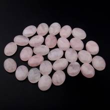 Contas de pedras naturais cabochon 10*14/13*18/12*16mm, contas oval de quartzs rosa para fazer anéis de joias com 10 peças 2024 - compre barato