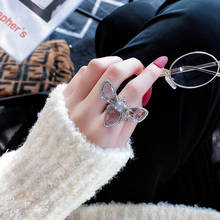 Anel de abelha de cristal transparente, anel camuflado transparente para festa de abertura de formatura para mulheres, novo design coreano, venda imperdível 2024 - compre barato