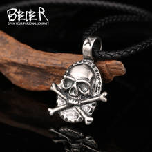 Beier Stainless Steel Skull pirate Pendant Chain Necklace men Jewelry LLBP8-520P 2024 - buy cheap