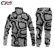 CJLM brand Fashion Men's Set Fleece Hoodie Pant Animal snake Tracksuit Sportswear Hooded Track Suits Male Sweatsuit Tracksuit 2024 - buy cheap