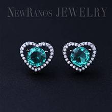Newranos Natural Crystal Stud Earrings Charm Heart Cubic Zirconias Earrings Bohemia Brincos for Women Fashion Jewelry EFX006252 2024 - buy cheap