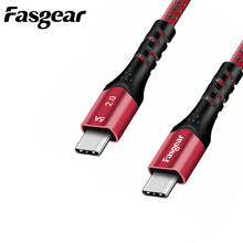 Fasgear-Cable de carga rápida para teléfono móvil, Cable USB tipo C a tipo C para MacBook, Samsung Galaxy S20, Xiaomi y Huawei 2024 - compra barato