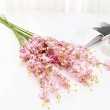 Flores de orquídea falsas, borboletas, ornamentos de escritório, flores de orquídea para buquê de festa, casamento, toque real, decoração de casa 2024 - compre barato
