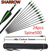 Flechas de carbono, flechas de carbono para tiro com arco e flecha tipo broadhead de substituição 500, acessórios para caça, 24 peças 2024 - compre barato