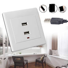 1pcs Dual USB Wall Socket Charger AC/DC Power Adapter Plug Outlet Plate Panel 220V To 5V White Safe Electrical Sockets 2024 - buy cheap