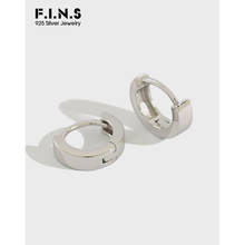 F.I.N.S S925 Sterling Silver Ear Buckle Geometric Simple Small Circular Silver 925 Hoop Earring Female Minimalist Jewelry 2024 - buy cheap