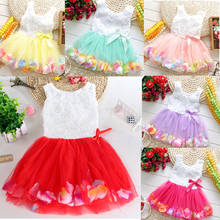 New Summer Girls Dress Baby Rose Petal Hem Dress Colorful Cute Clothes Kids Chiffon Princess Dresses Newborn Clothing 0-18 M 2024 - buy cheap