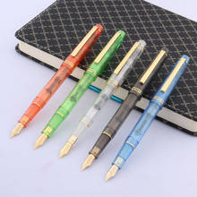 1Pc Fashion Popular Classic Rotation Twist Student Office Writing Golden Clip Plastic EF Nib Fountain Pen 2024 - buy cheap