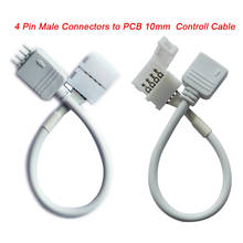 Cabo conector macho 5 peças, 4 pinos 5050 rgb led para 10mm 4 pinos pcb cabo de controle para tira de led luzes fita conectora 2024 - compre barato